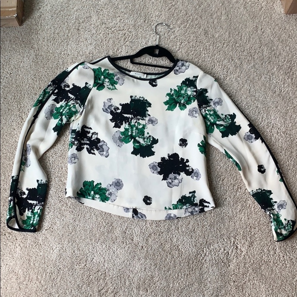 All white and floral top